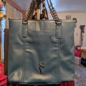 Simply Vera Vera Wang Blue Shoulder Bag with Chain Detail